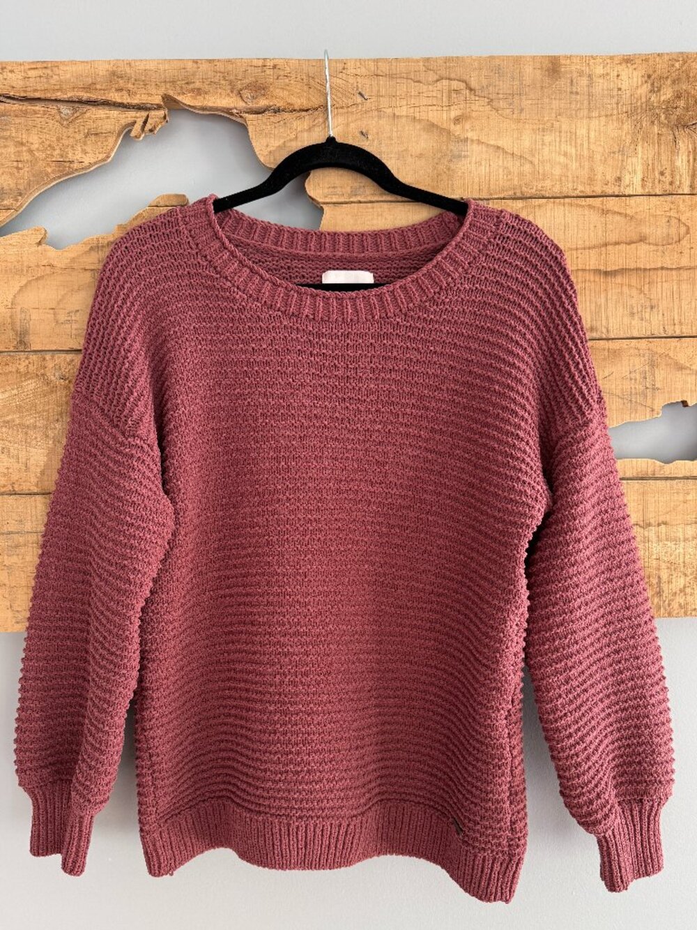Abercrombie & Fitch Rusty Rose Chenille Knit Crewneck Sweater | Size XL